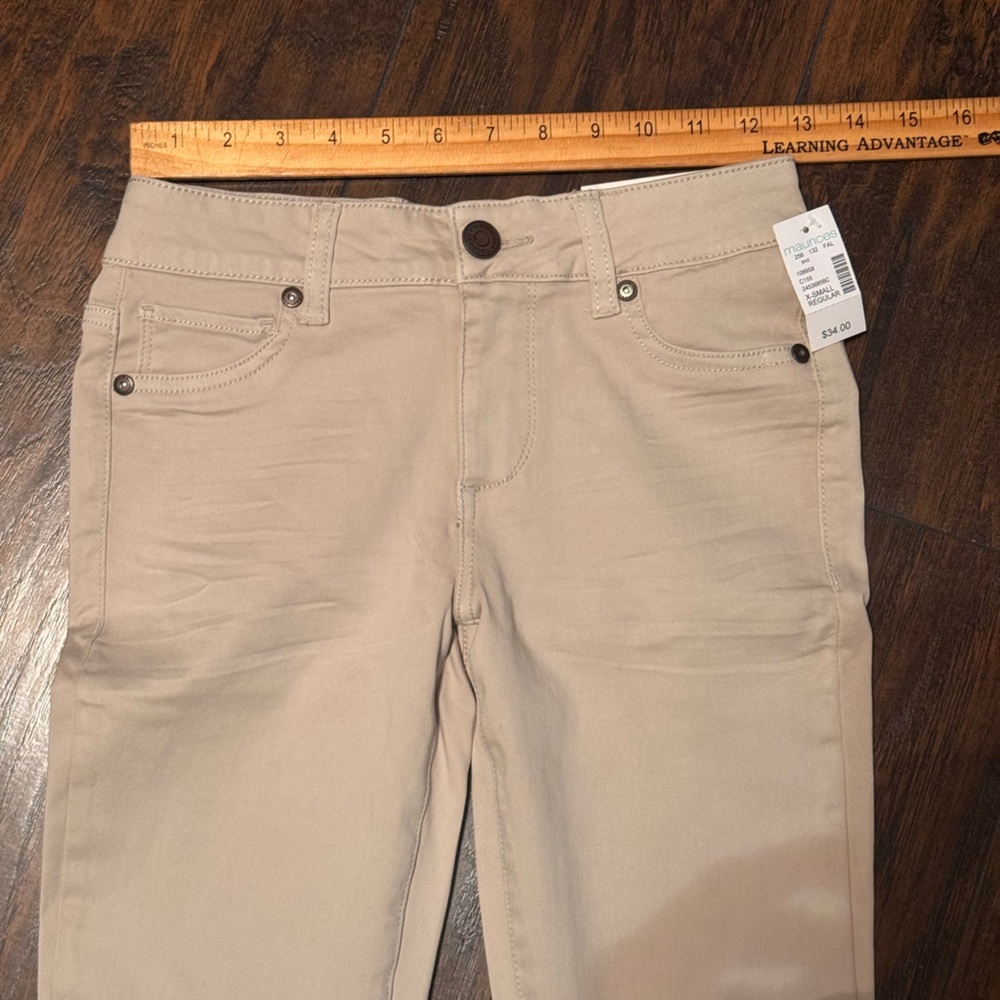 Maurices Women's Jegging Denim Flex Mid Rise XS Regular Khaki NWT Spring Summer - Picture 8 of 11